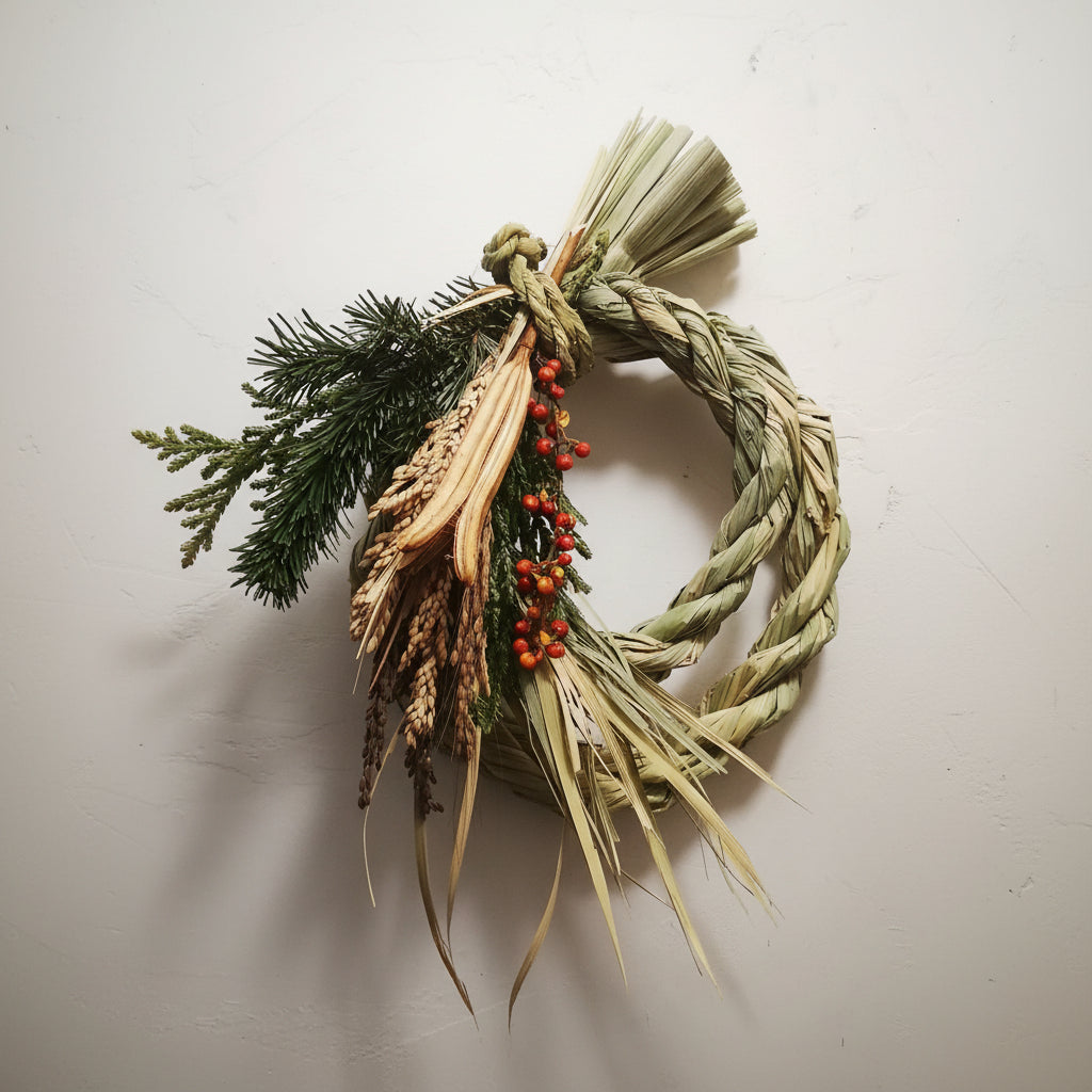 2026年ご予約受付中【お正月飾り】真菰（まこも）と古代米のしめ縄