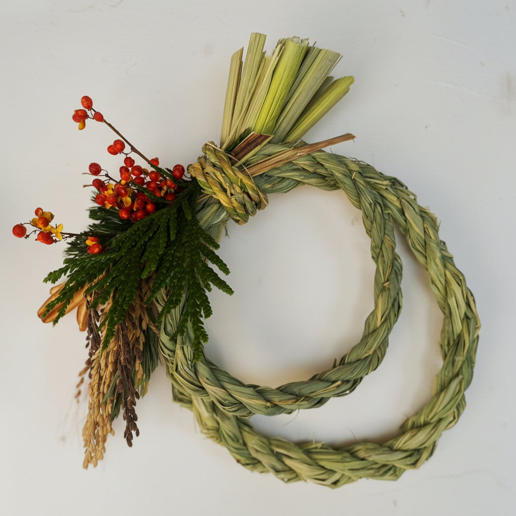 2026年ご予約受付中【お正月飾り】真菰（まこも）と古代米のしめ縄