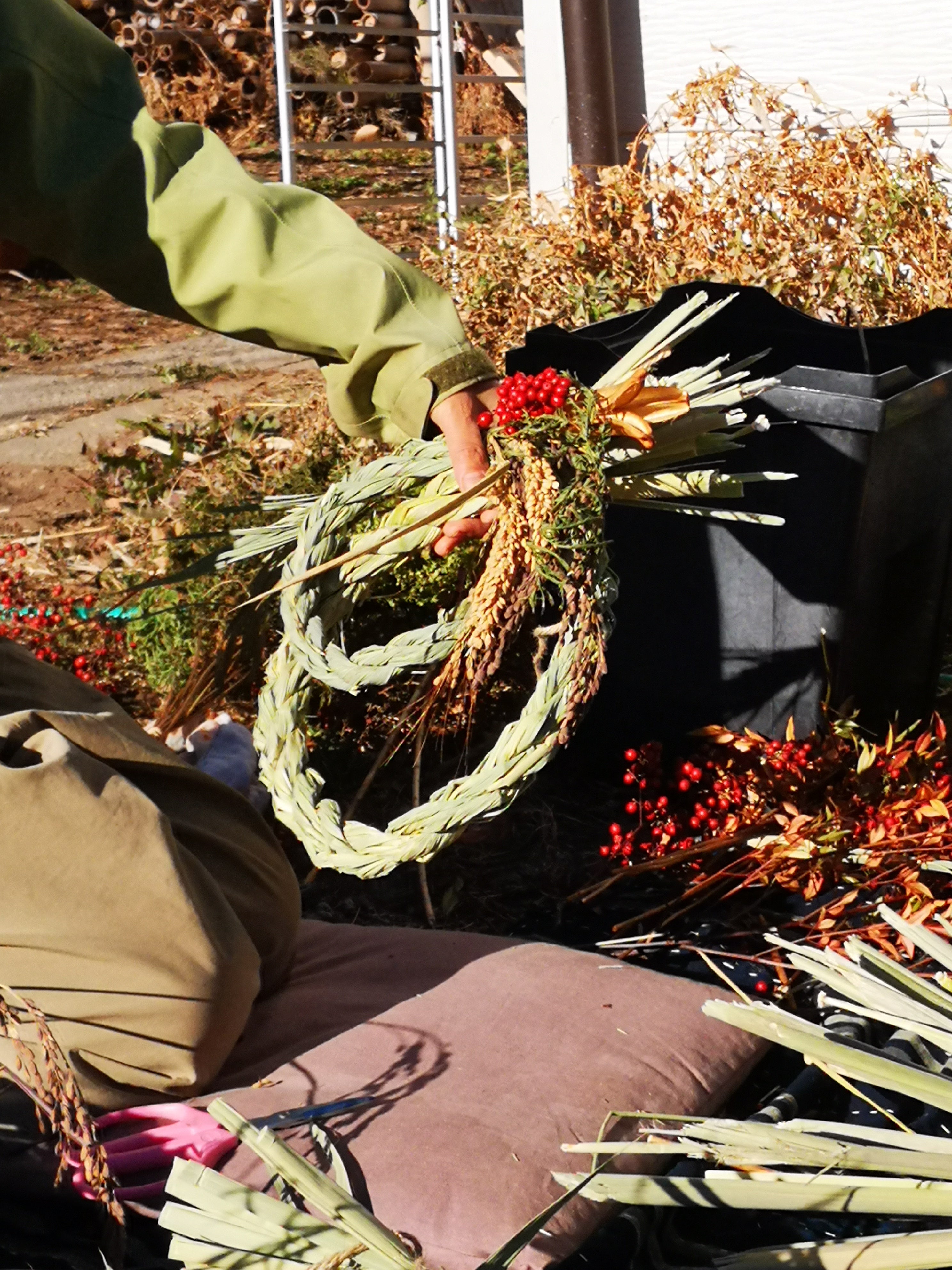 【ゆちこさま専用】真菰(まこも)しめ縄飾り「WA」お正月飾り付き 2026年ご予約受付中【お正月飾り】真菰（まこも）と古代米のしめ縄